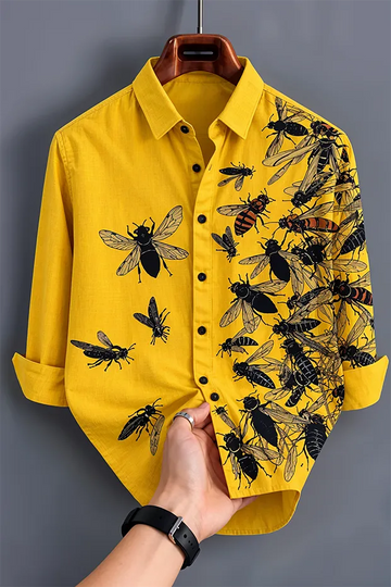 Men's Yellow Honeybee Graphic Shirt