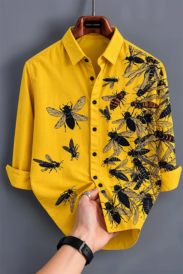 Men's Yellow Honeybee Graphic Shirt