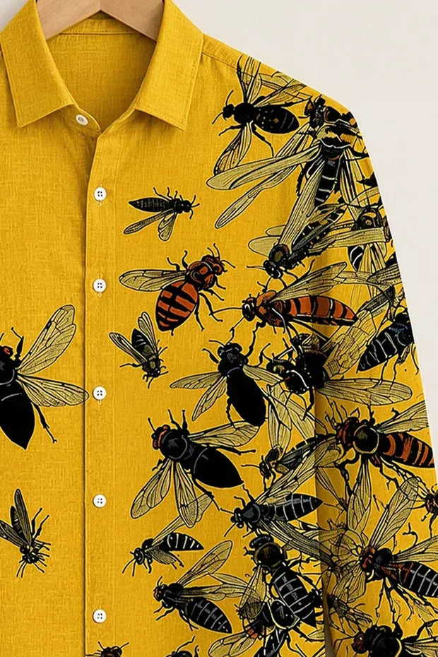 Men's Yellow Honeybee Graphic Shirt