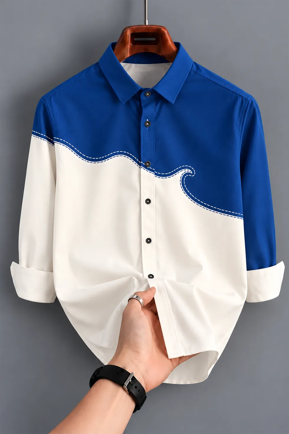Men's Royal Blue Stylish Designer Shirt