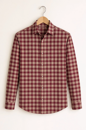 Classic Check Shirt – Maroon