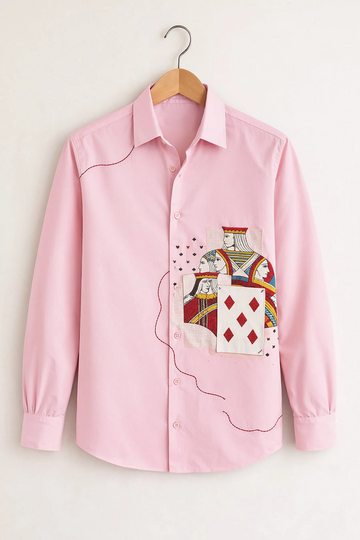 Royal Card Patch Shirt – Blush Pink