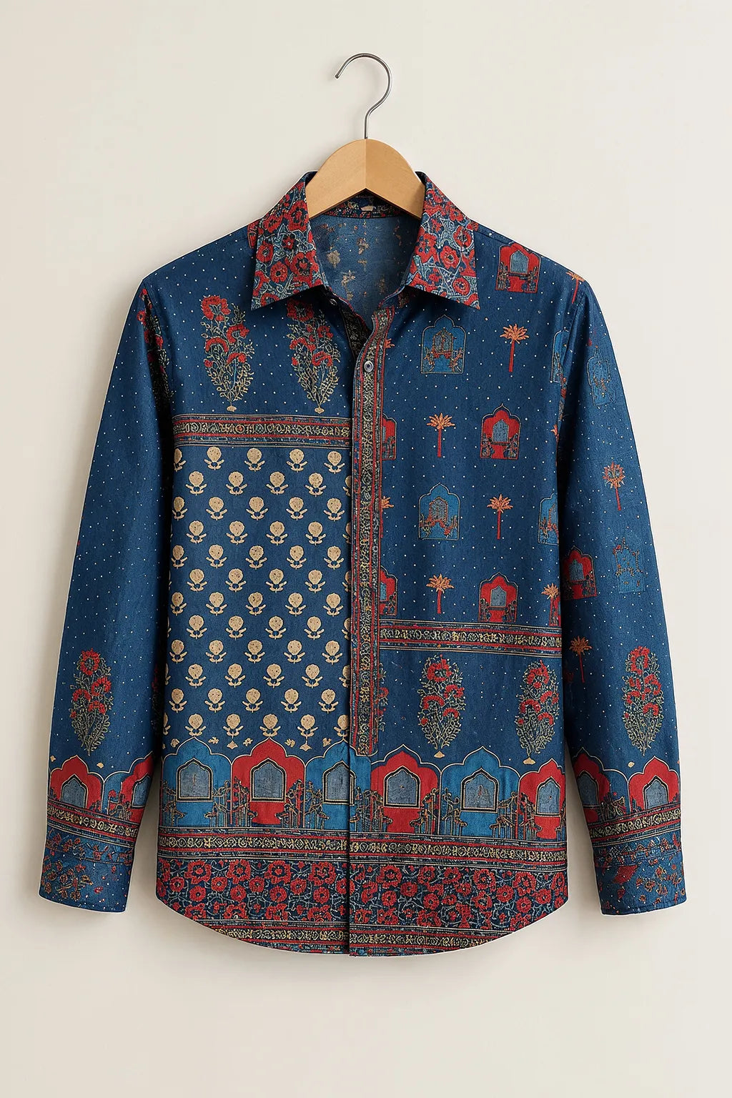 Navy Heritage Block Print Shirt