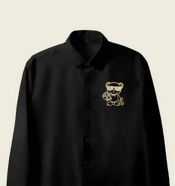 Men’s Black Teddy Crystal Shirt
