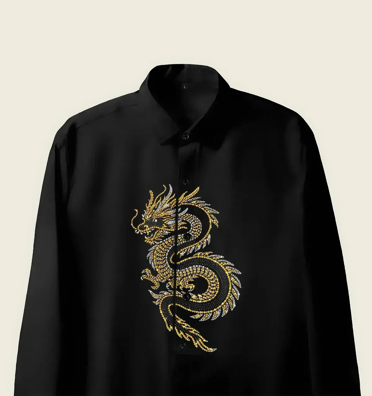 Men’s Black Dragon Crystal Shirt