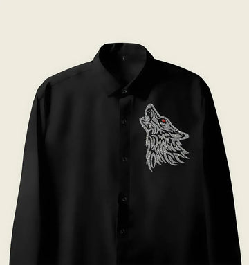 Men’s Black Wolf Emblem Shirt