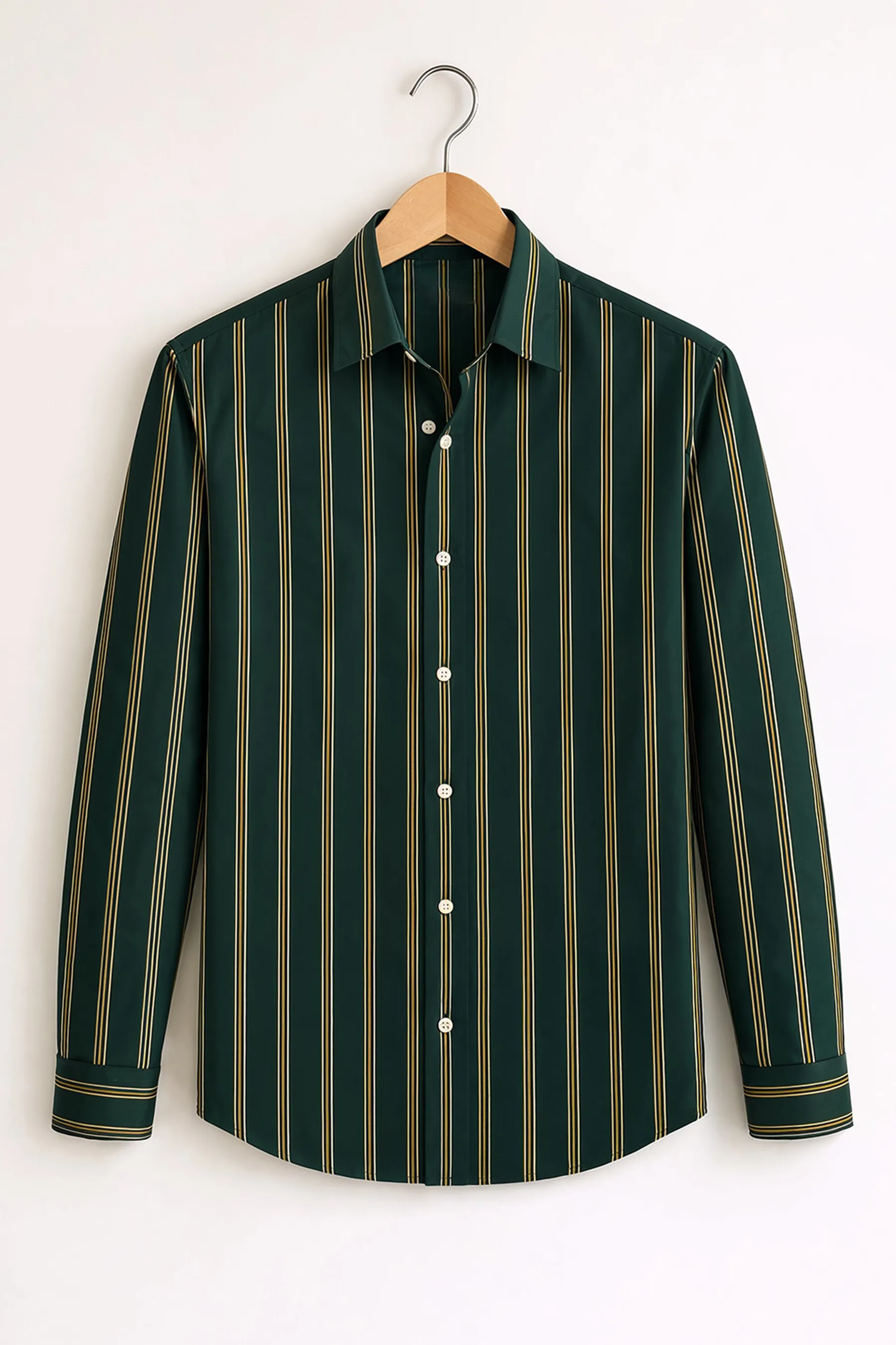 Vertical Stripe Shirt – Forest Green