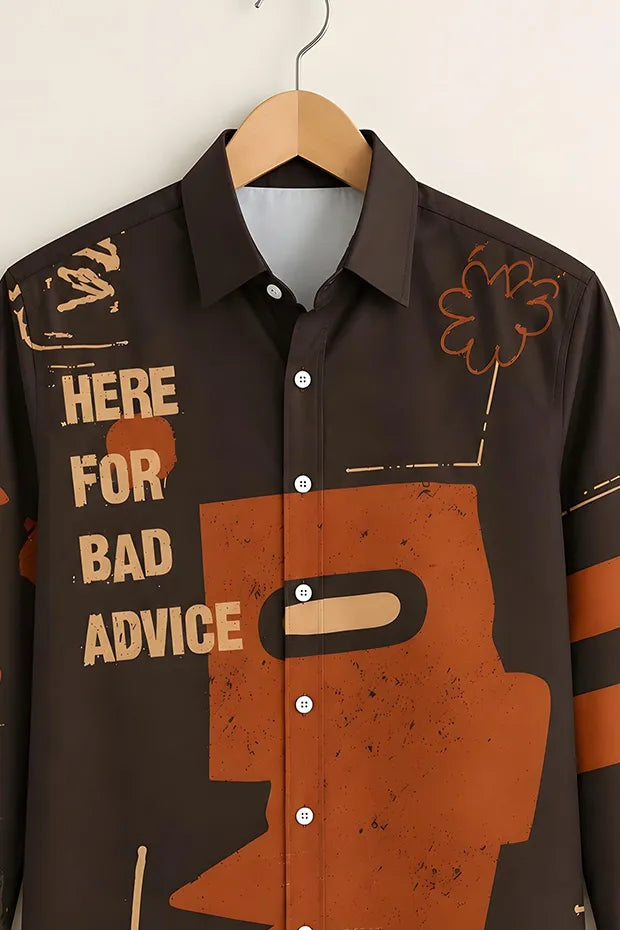 Men's Premium Brown & Orange Printed Shirt