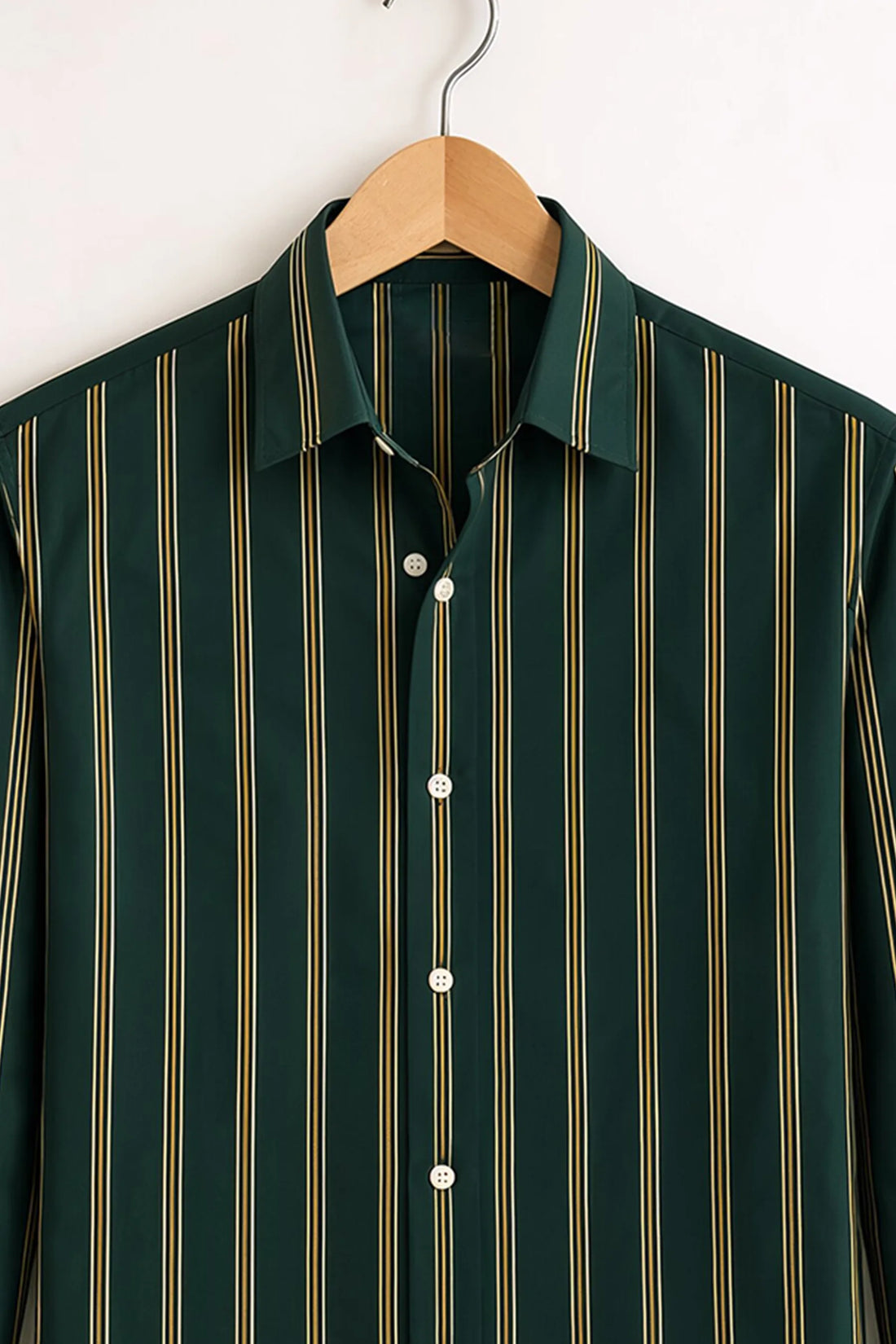 Vertical Stripe Shirt – Forest Green