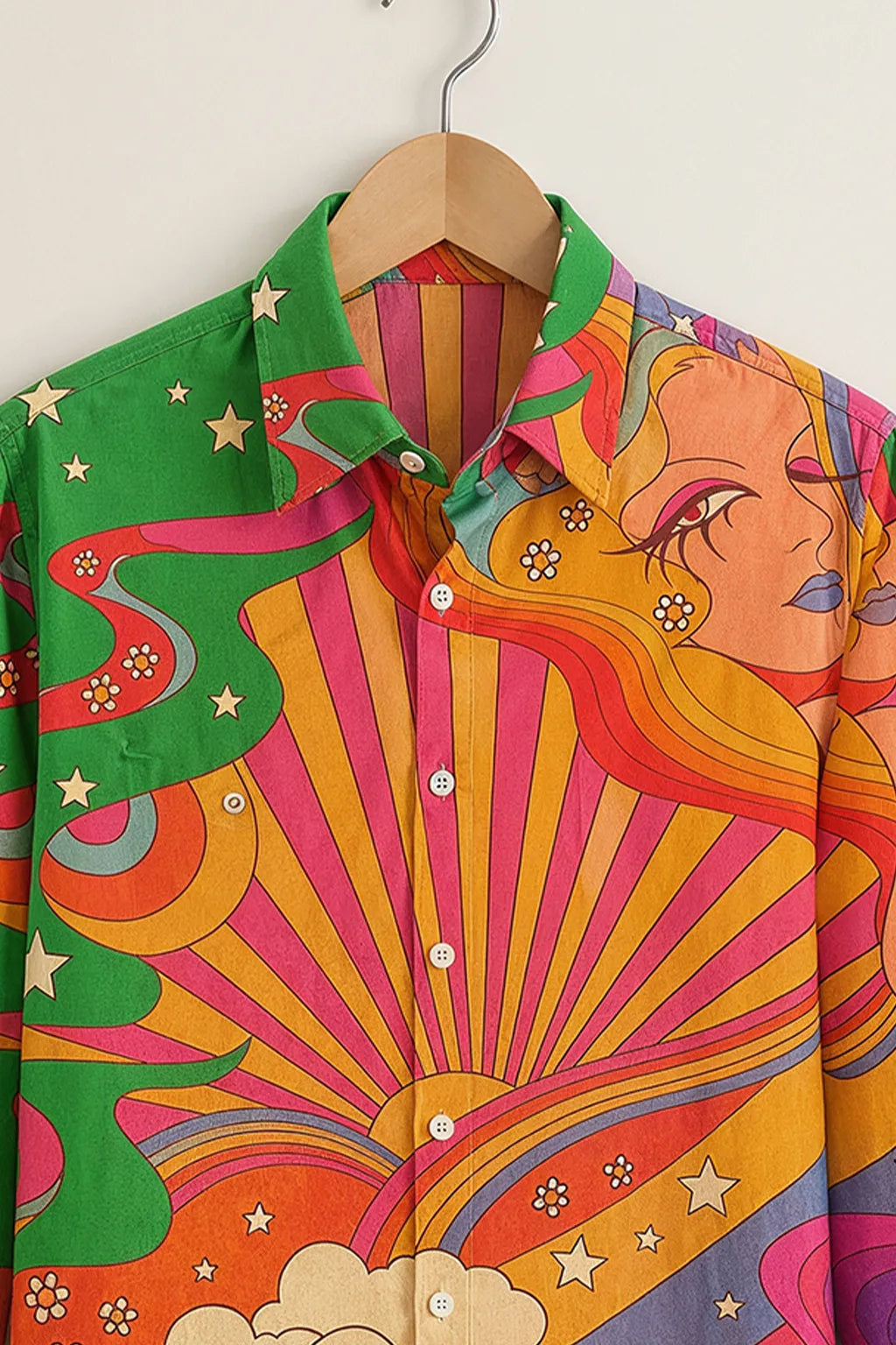 Retro Psychedelic Art Print Shirt