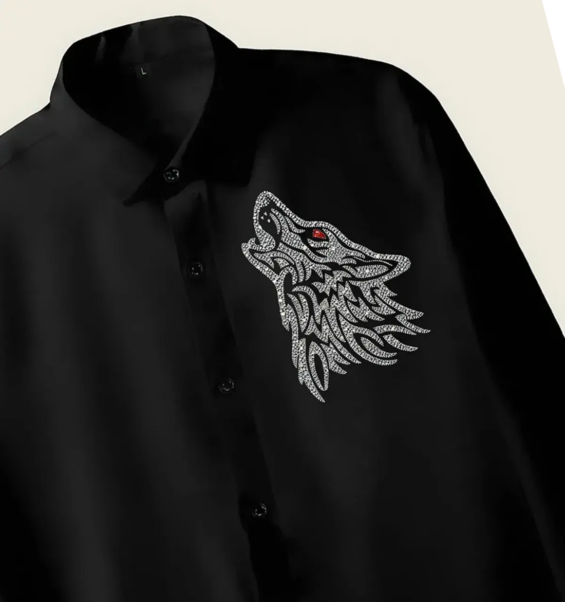 Men’s Black Wolf Emblem Shirt