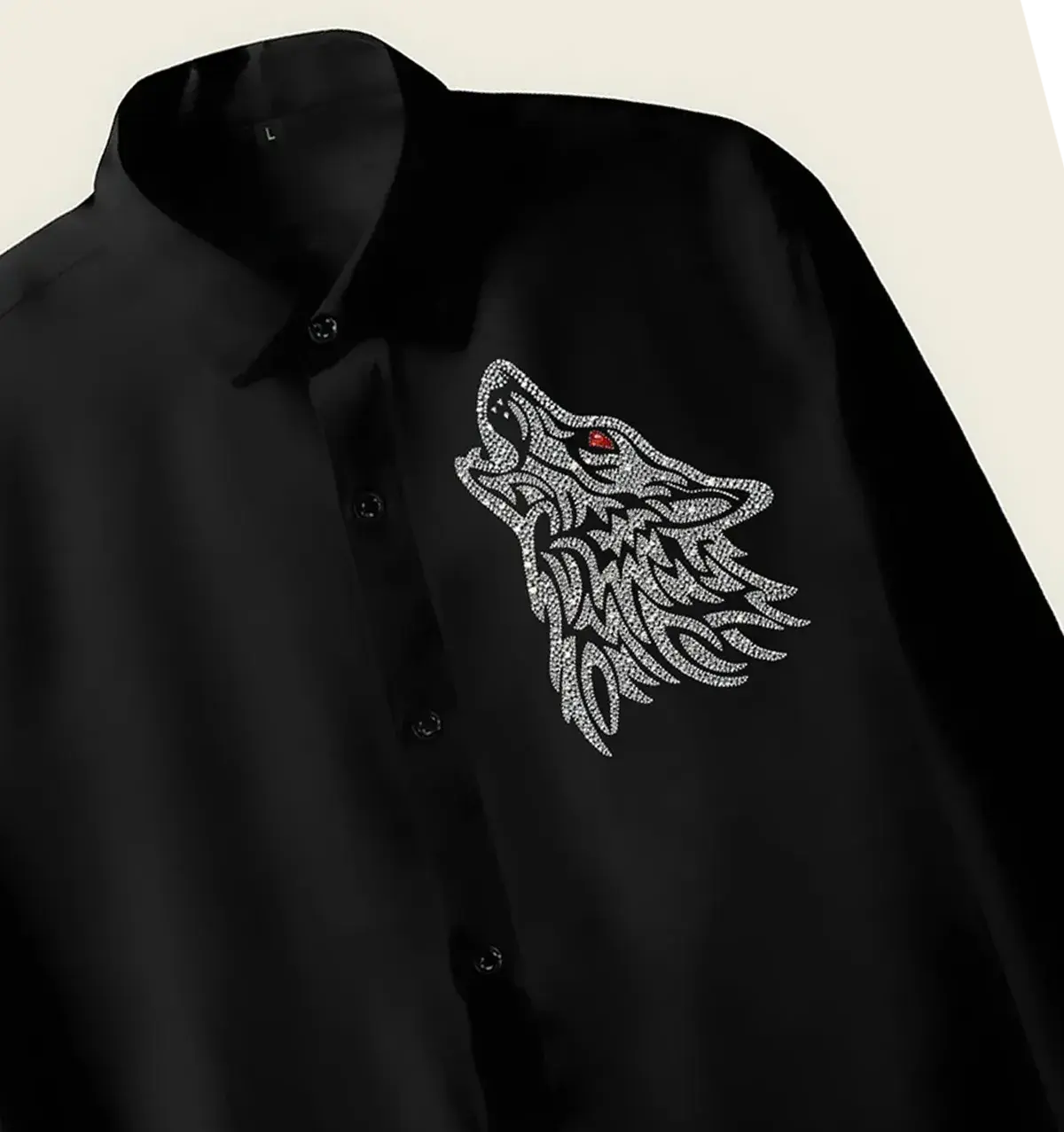 Men’s Black Wolf Emblem Shirt