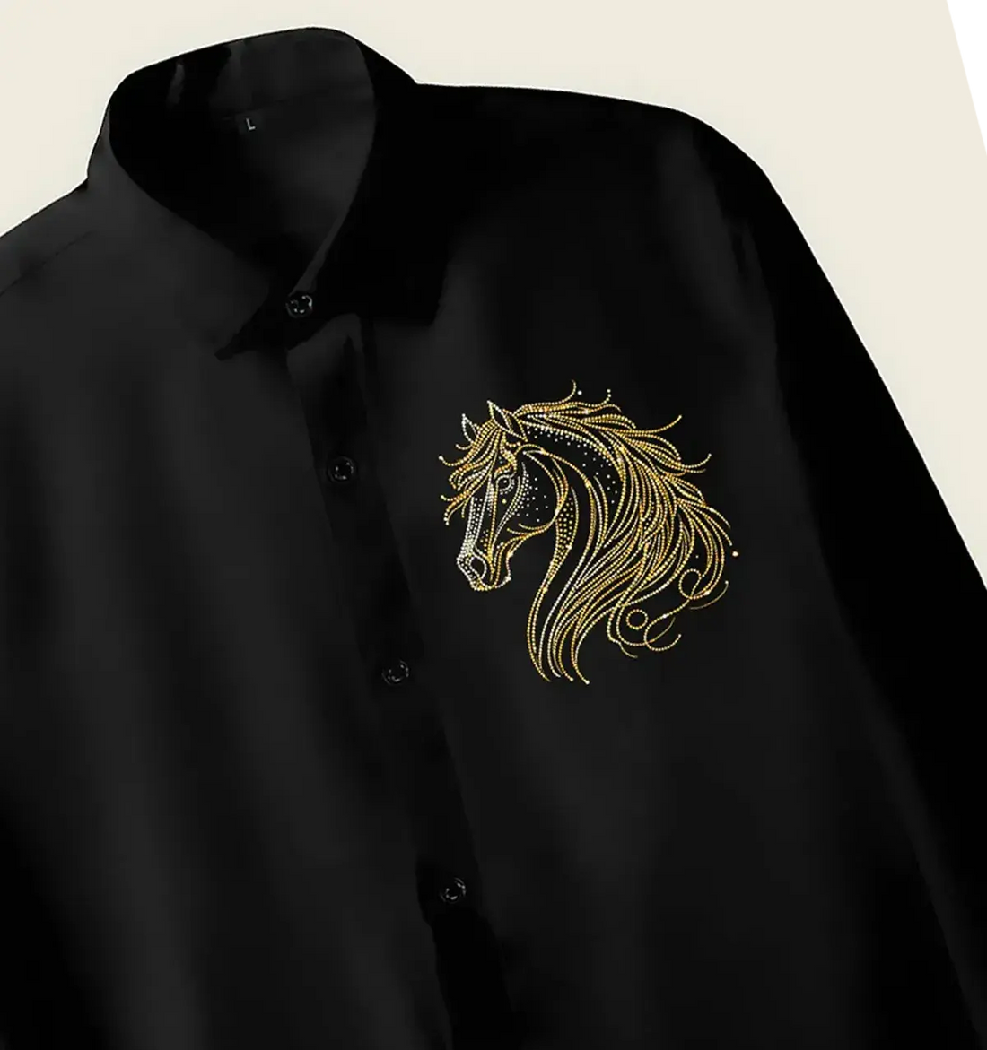Men’s Black Golden Horse Emblem Shirt