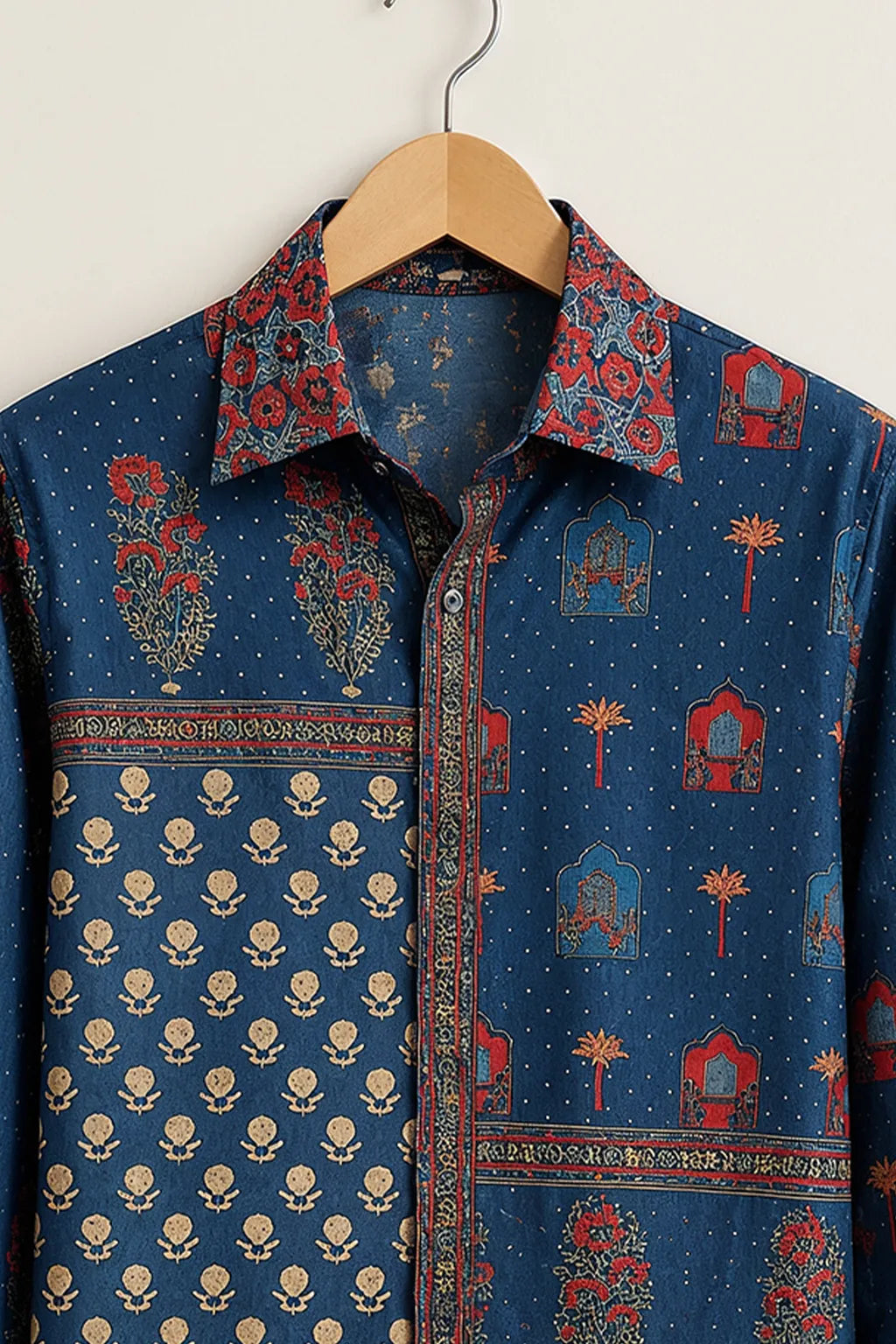 Navy Heritage Block Print Shirt