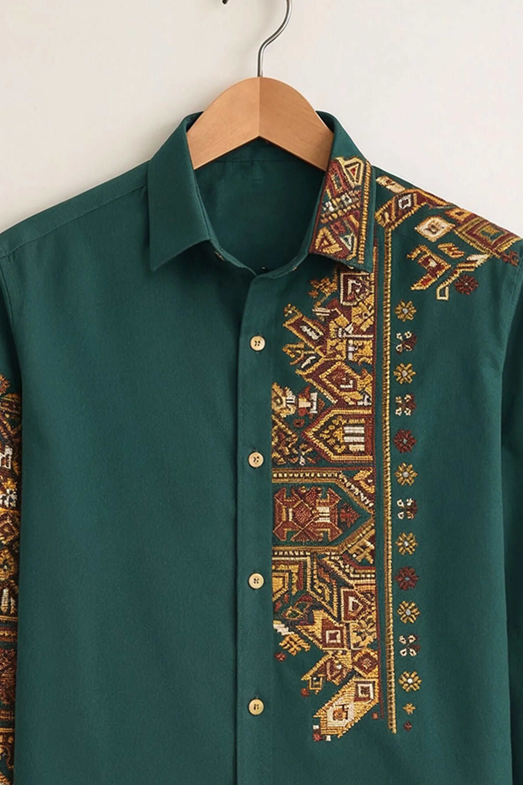 Heritage Panel Shirt – Deep Green