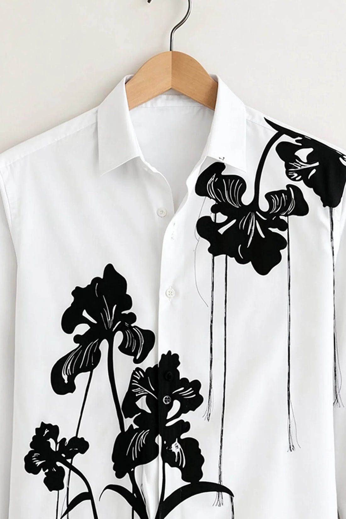 Ink Floral Print Shirt – White
