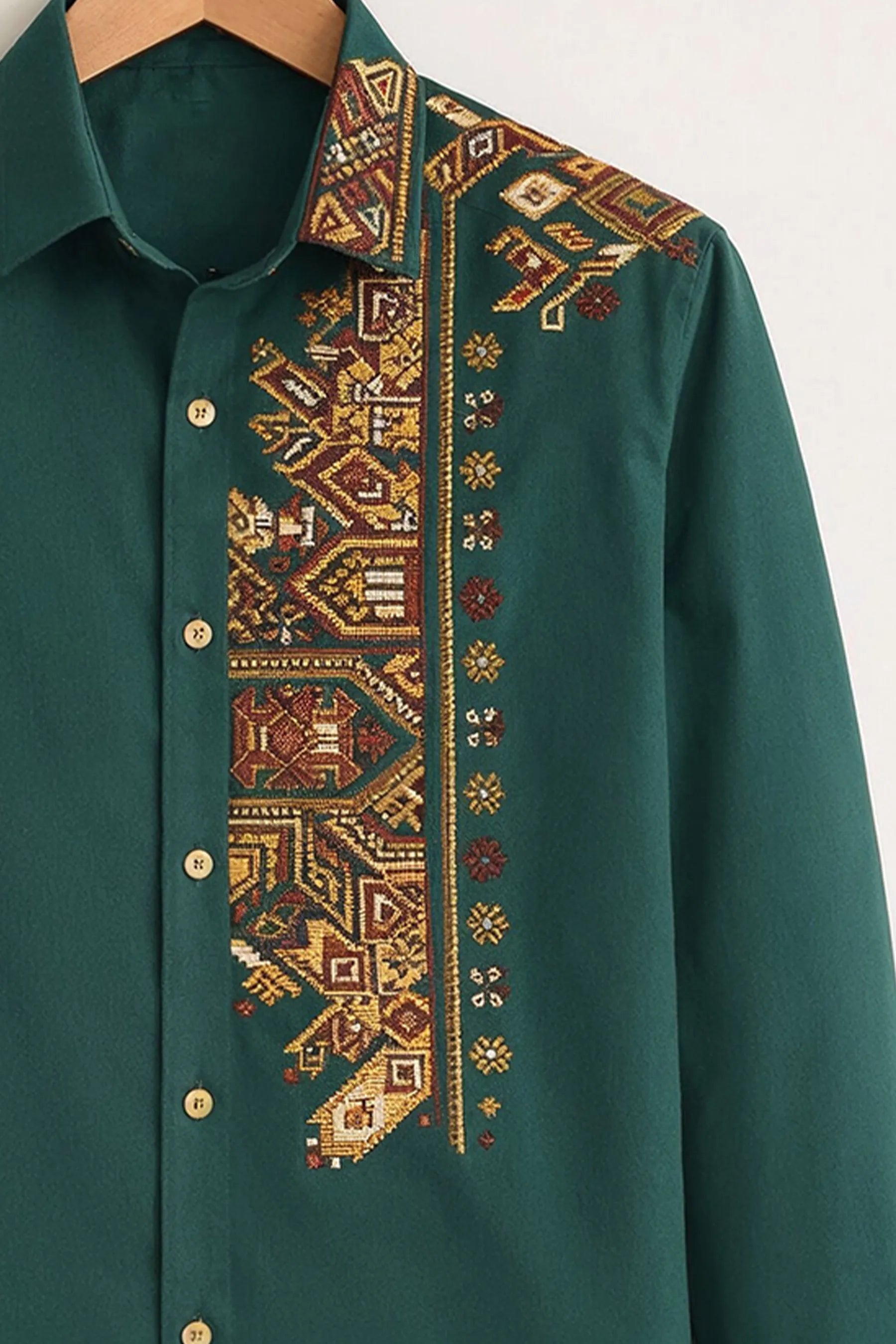 Heritage Panel Shirt – Deep Green
