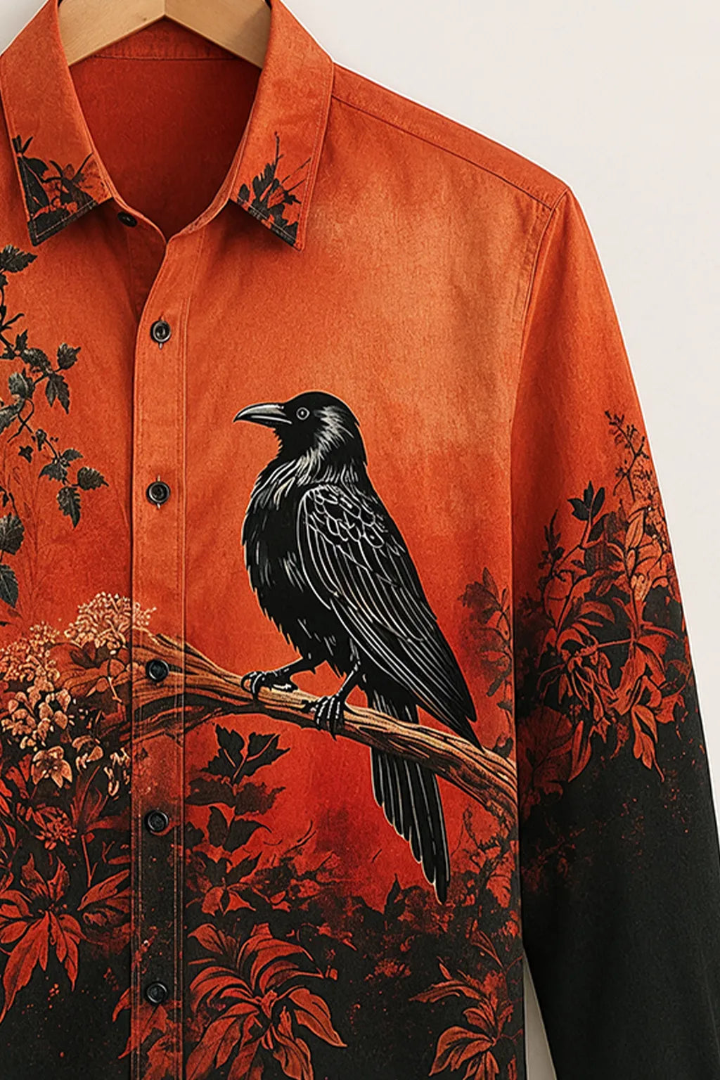 Rust Raven Nature Print Shirt