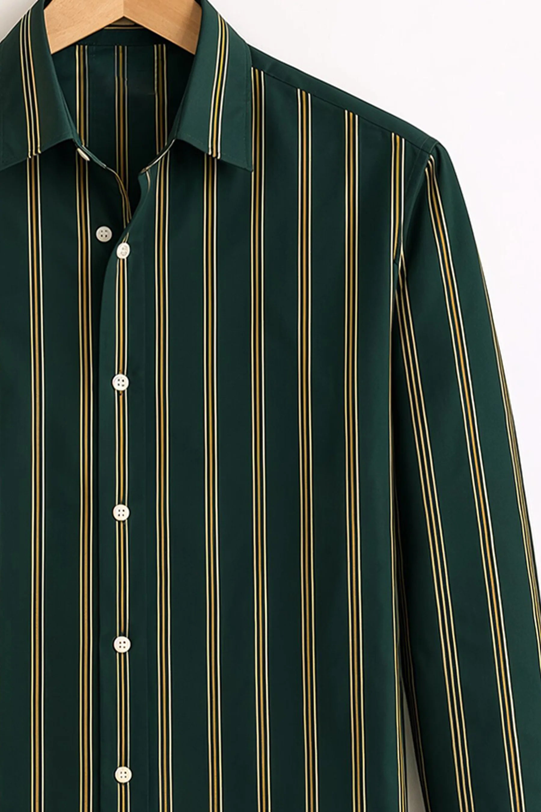 Vertical Stripe Shirt – Forest Green