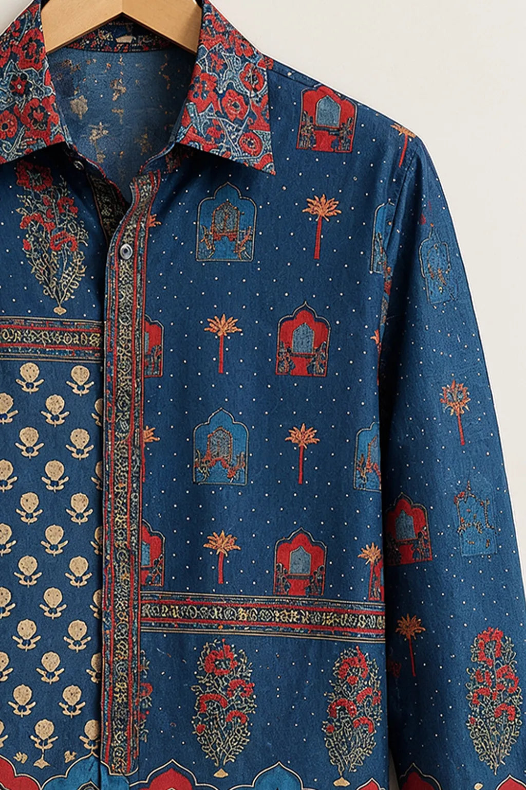 Navy Heritage Block Print Shirt