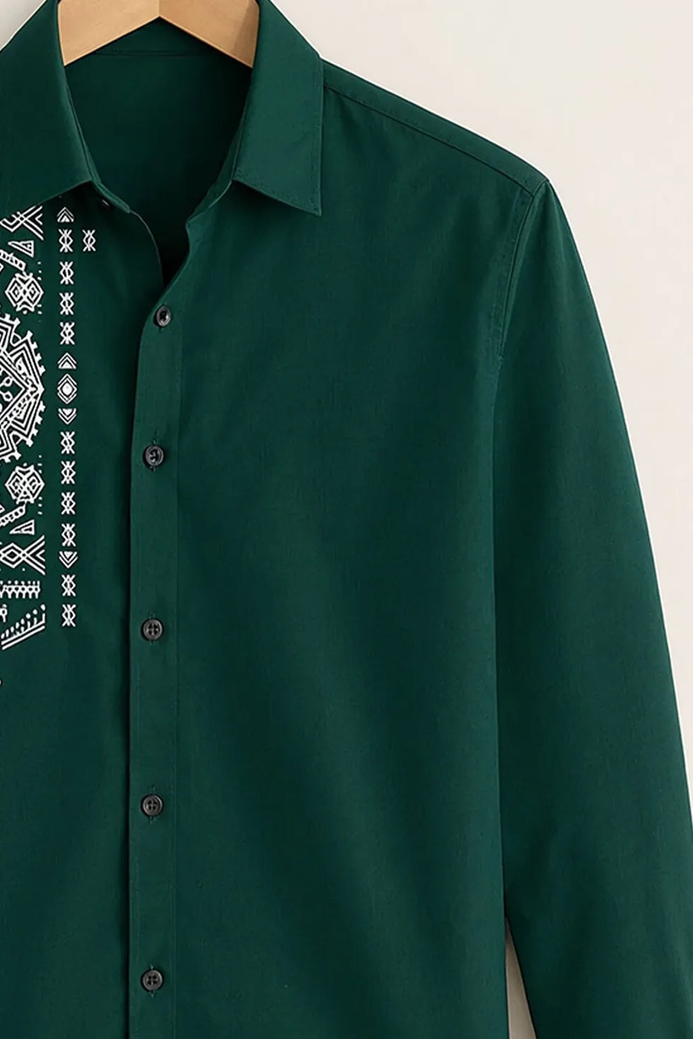 Premium Dark Green Geometric Shirt