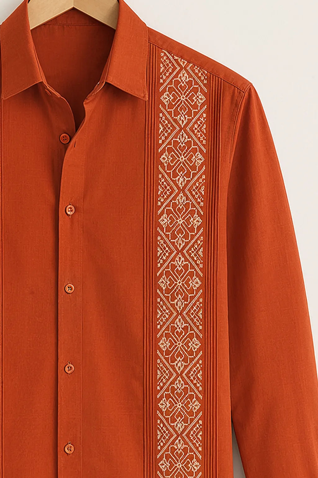 Rust Cultural Print Shirt