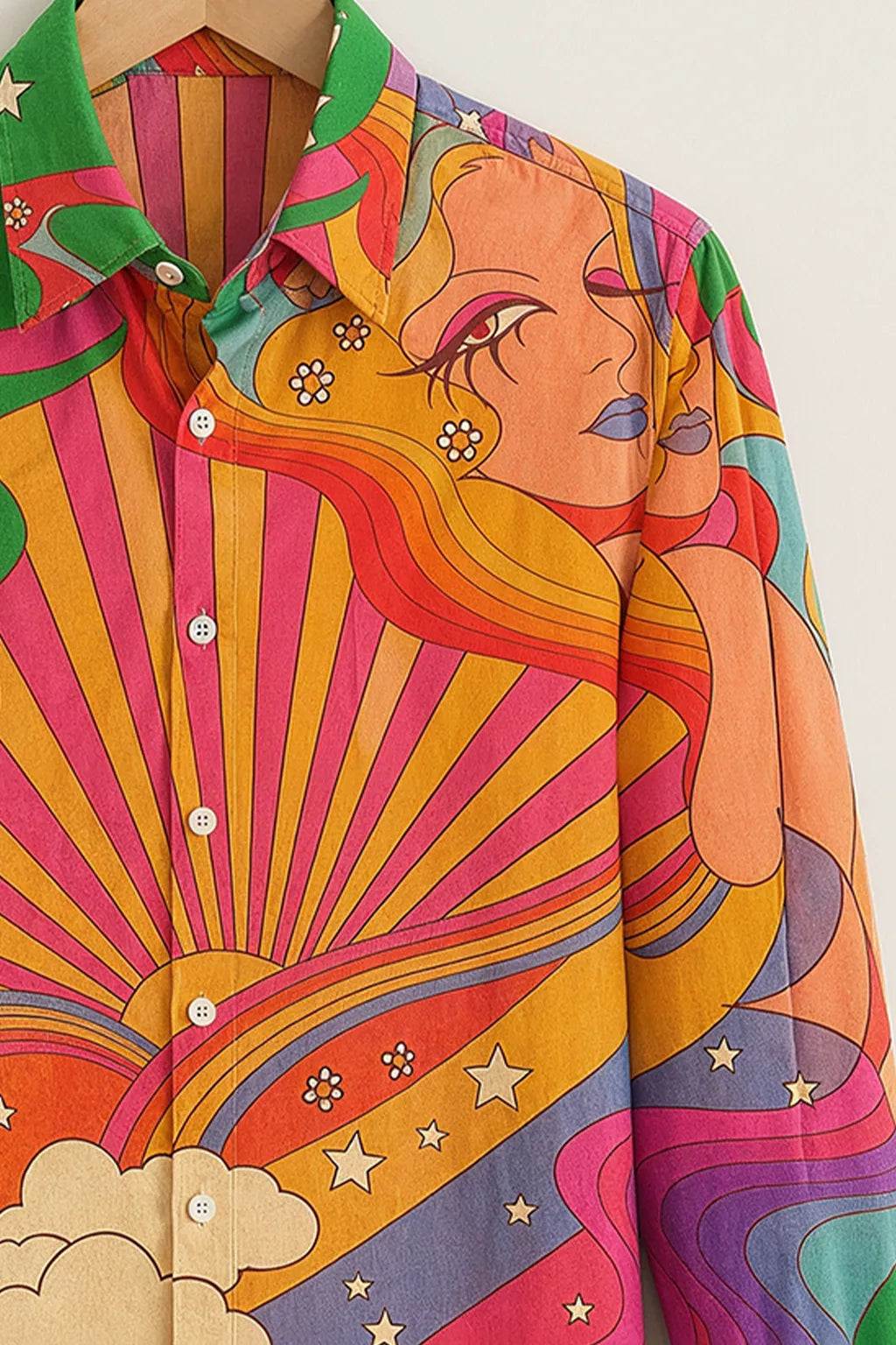 Retro Psychedelic Art Print Shirt