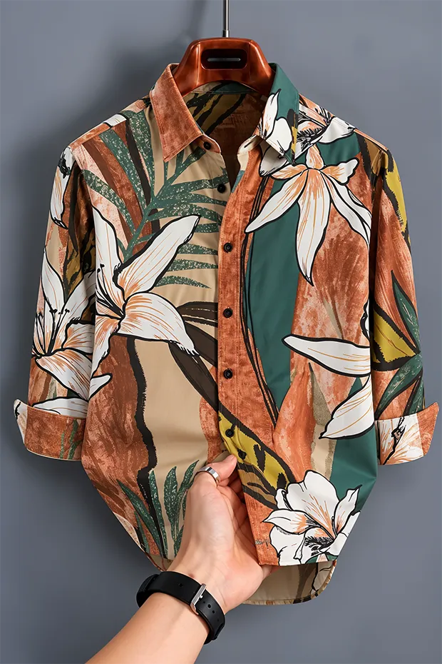 Men's Premium Multicolor Floral Art Shirt