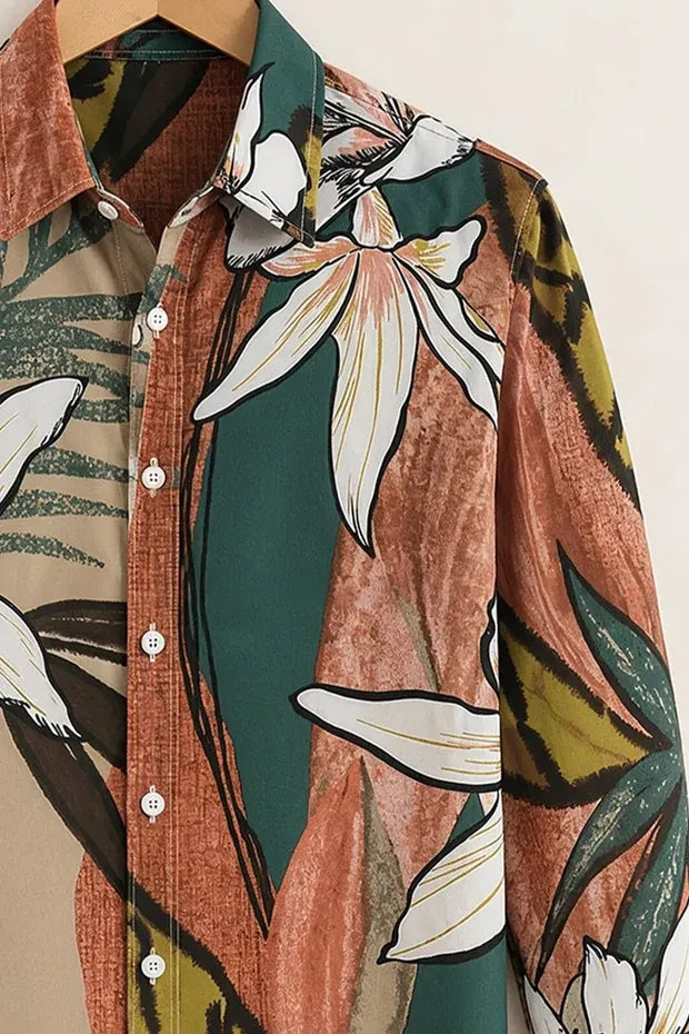 Men's Premium Multicolor Floral Art Shirt