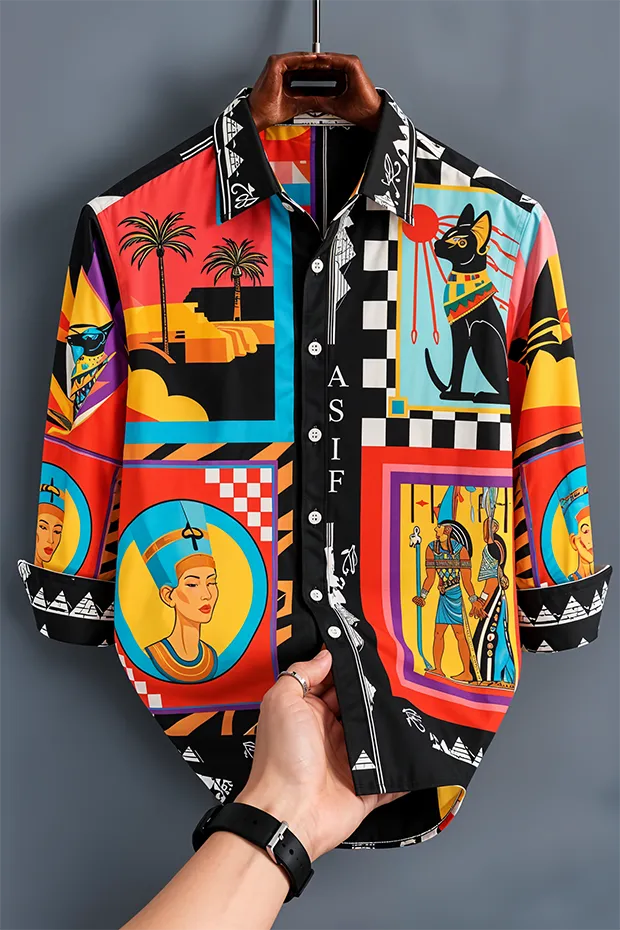 Men's Ancient Egyptian Graphic Printed Shirt