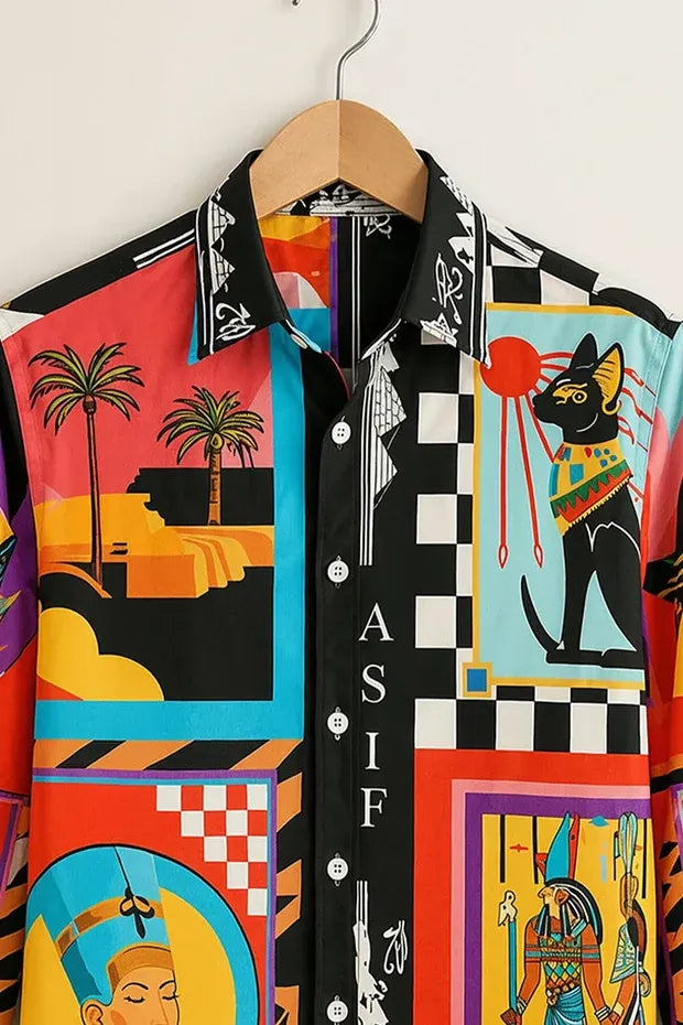 Men's Ancient Egyptian Graphic Printed Shirt