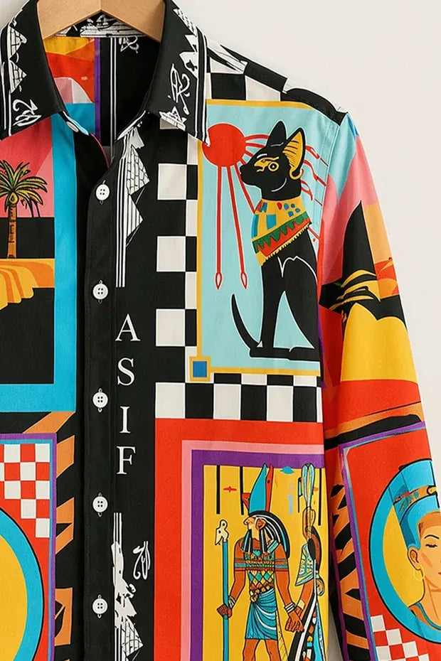 Men's Ancient Egyptian Graphic Printed Shirt
